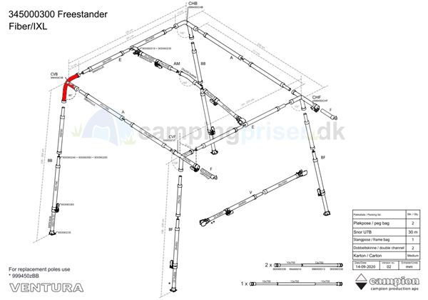Isabella CVB-hjørne venstre bagerst til Ventura Freestander i IXL fiber