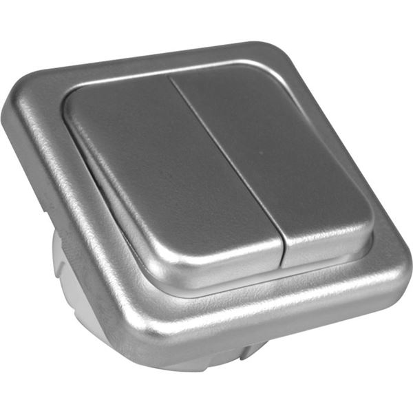 Vippekontakt  - 230 V - Dobbelt - Silver