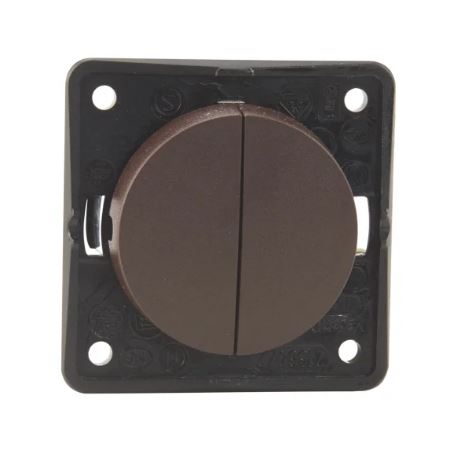 Vippekontakt 230V Dobbelt Brun Berker