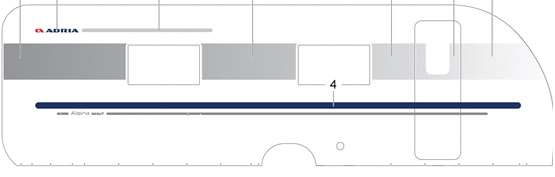 dKlistermærke -  Blå stribe Adria