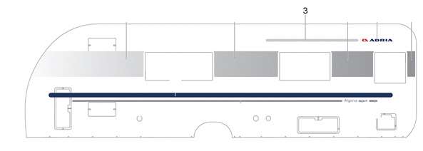 Adria streamer * Mål Længde 169,6 cm - højde 4,5 cm 