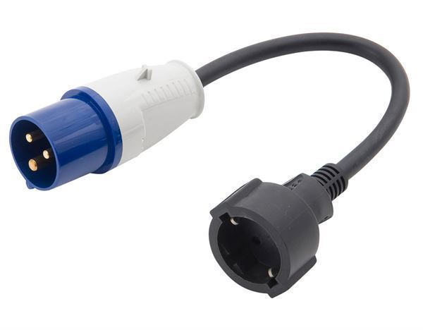 Adapterkabel 0,4 m han CEE17 - Hun Schuko stik