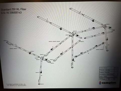 Stel G14-16 250 cm Fibermax Ventura stangsæt 