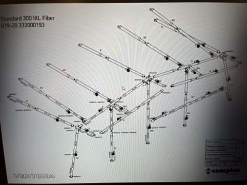 Stel G19-20 300 cm Fiber Ventura stangsæt