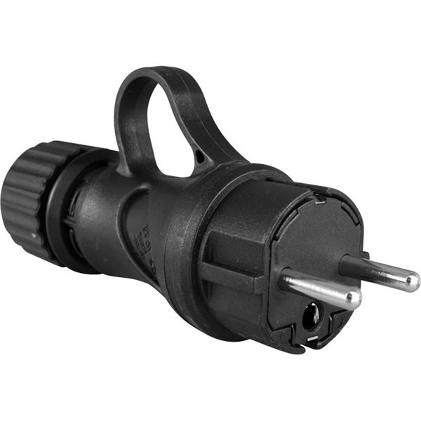 Schuko Hanstik gummi 230 V med jord