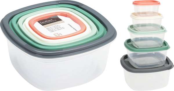 Opbevaringsboks 5 stk. til madvarer